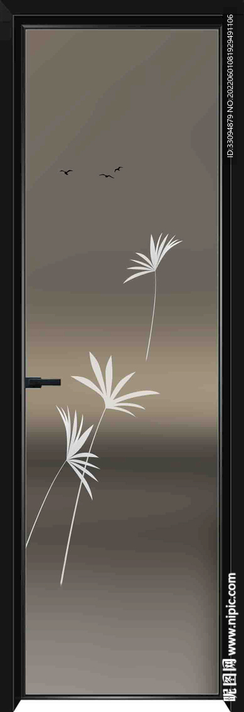 高清分层透明底平开门打印图