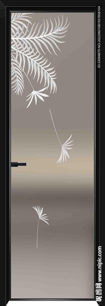 高清分层透明底平开门打印图