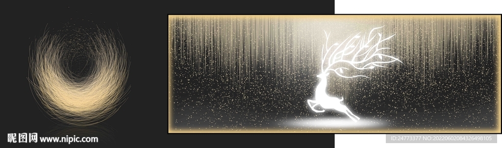 奔鹿叠加画光影