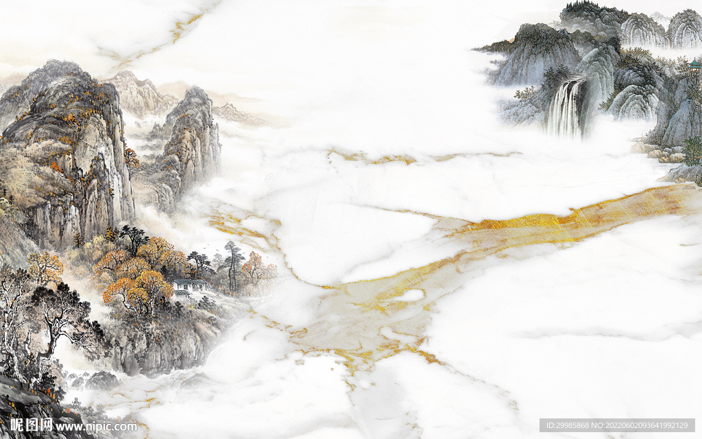 国画最新雅士白纹 TIf分层