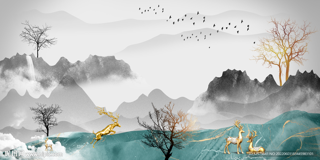 豪华晶瓷装饰画 TIF分层 