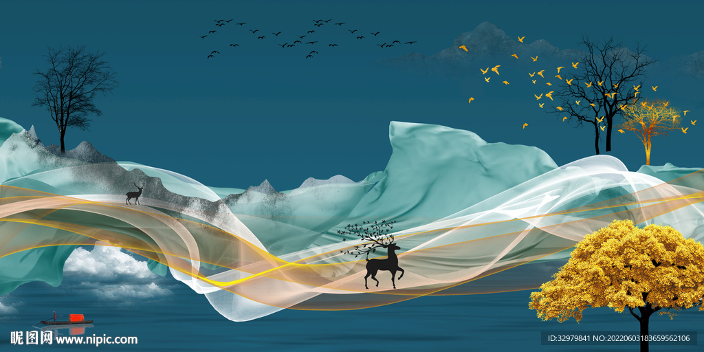 高大上晶瓷装饰画 TIF分层 