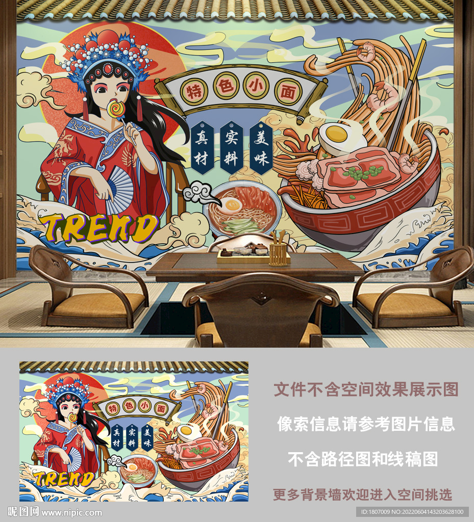 国潮重庆小面面条粉面背景