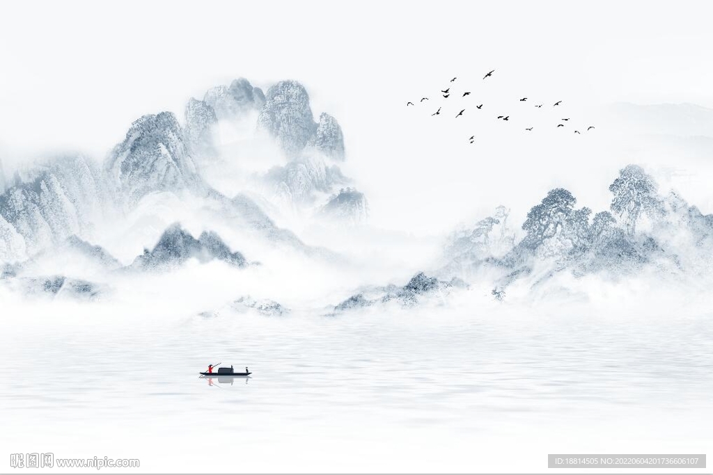 简约山水背景墙