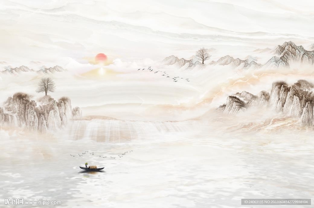 中式聚宝盆背景墙