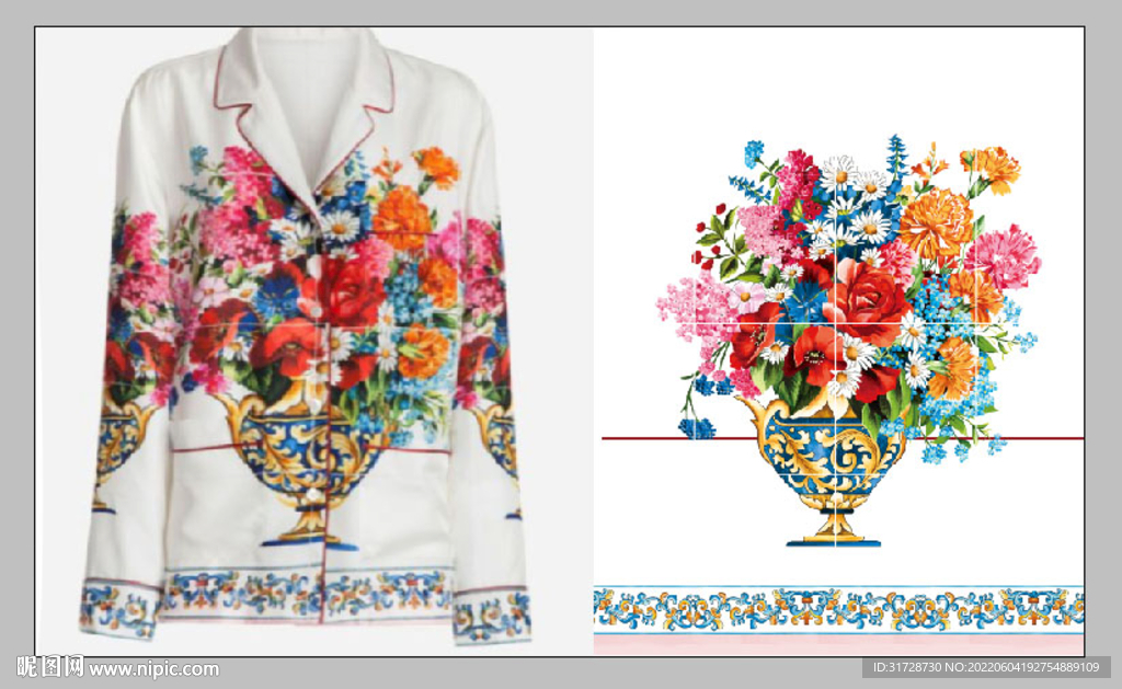 大牌 手绘花 花瓶 