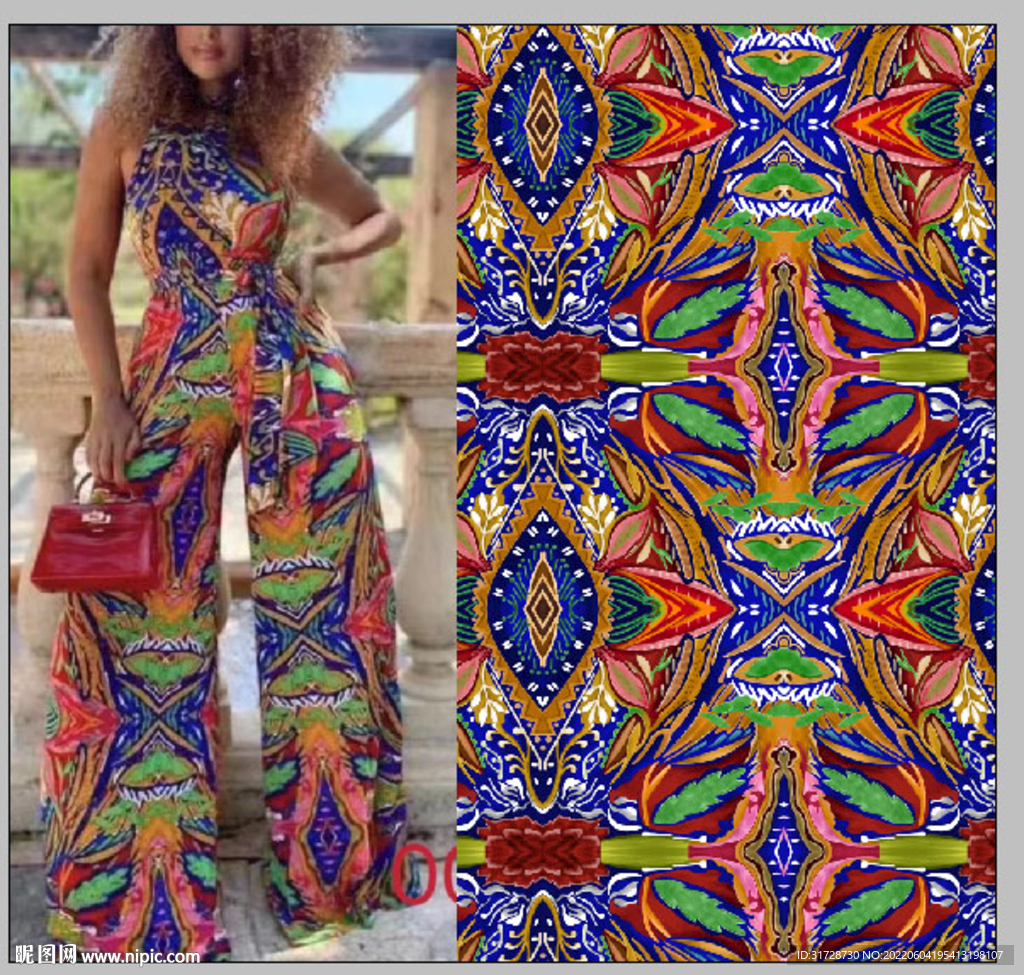 大牌 手绘花  数码印花 