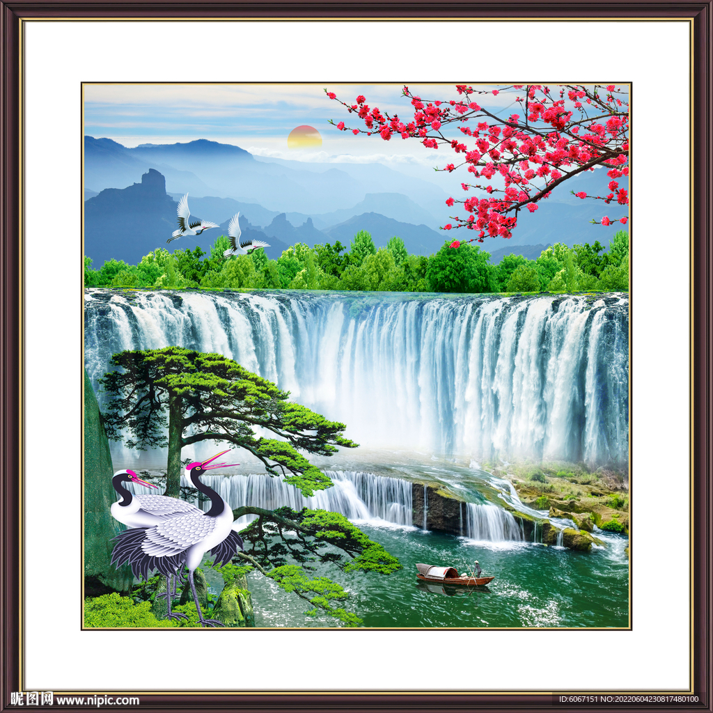 方形山水画