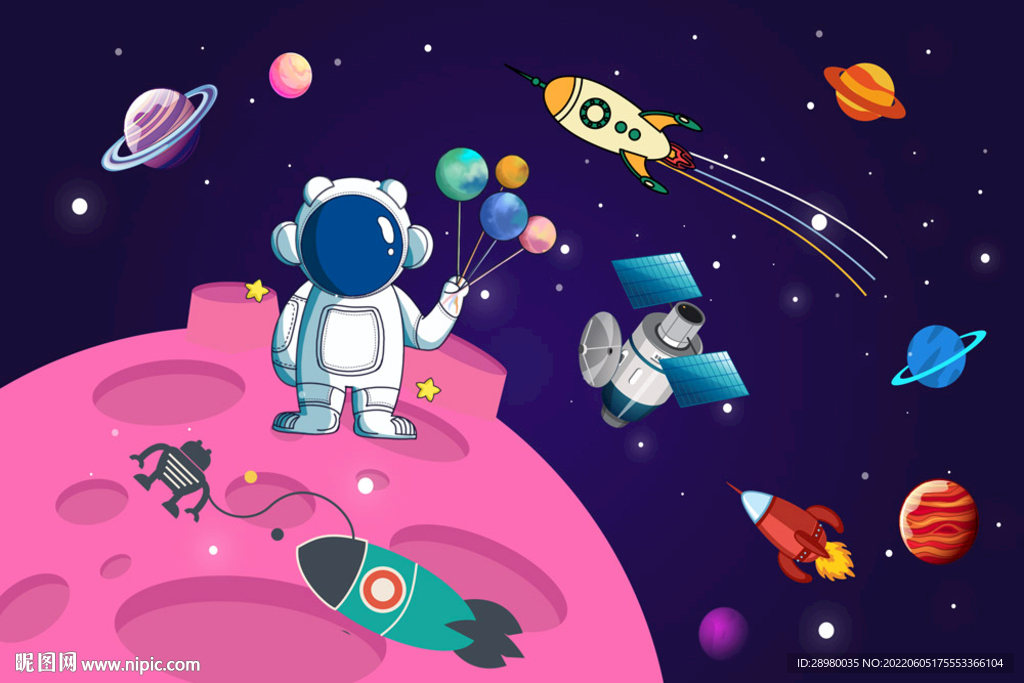 卡通宇航员宇宙墙纸