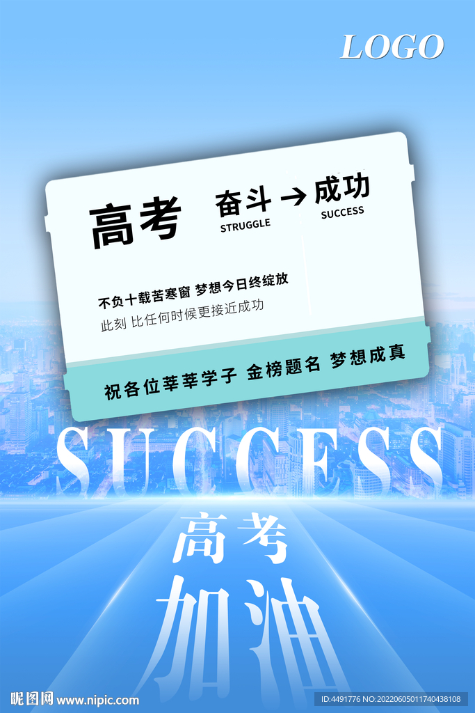 高考加油毕业火车票海报