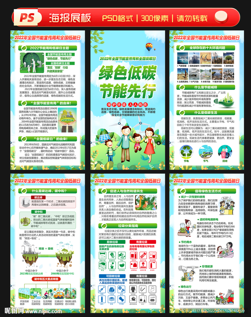 2022年节能宣传周低碳日展板
