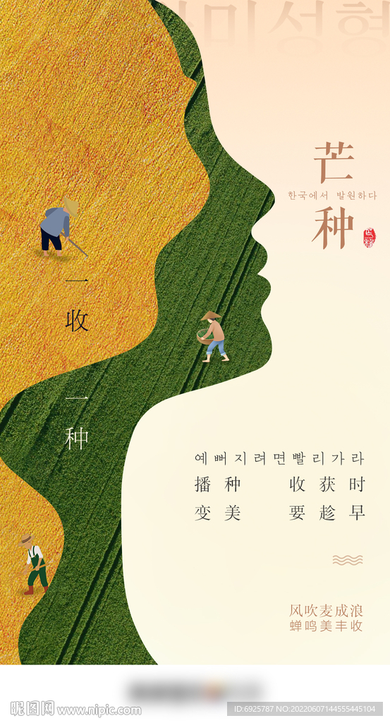 医美节气芒种早安图节气图