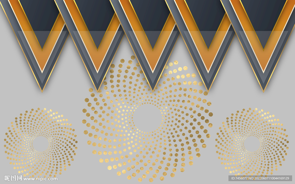 三角连续圆斑背景墙