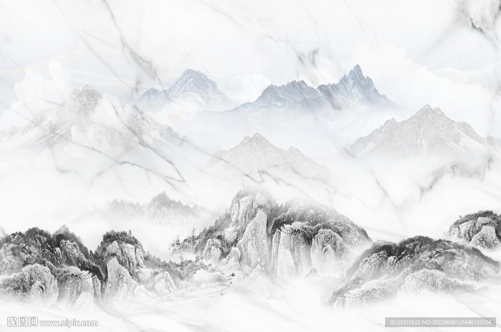 简约山水背景墙