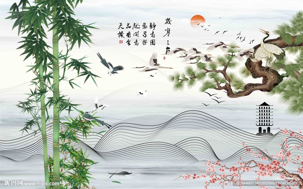 新中式背景墙