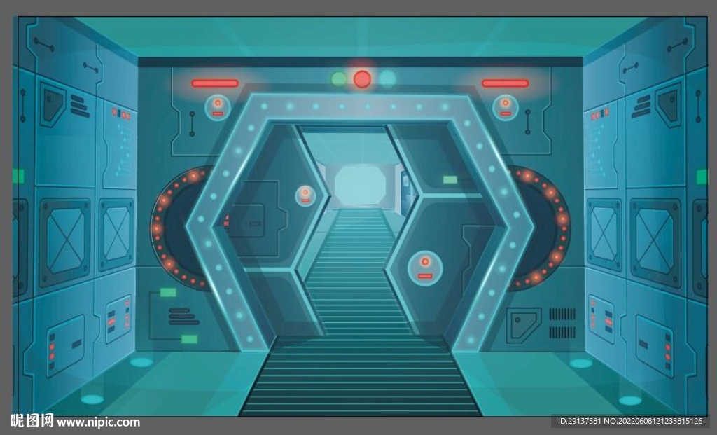 宇宙太空舱背景 矢量图