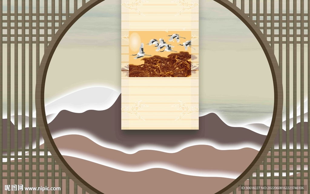 新中式背景墙 