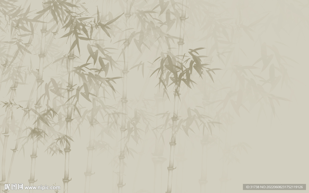 水墨竹子背景墙