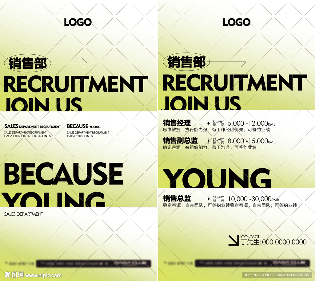 夜店招聘正反面