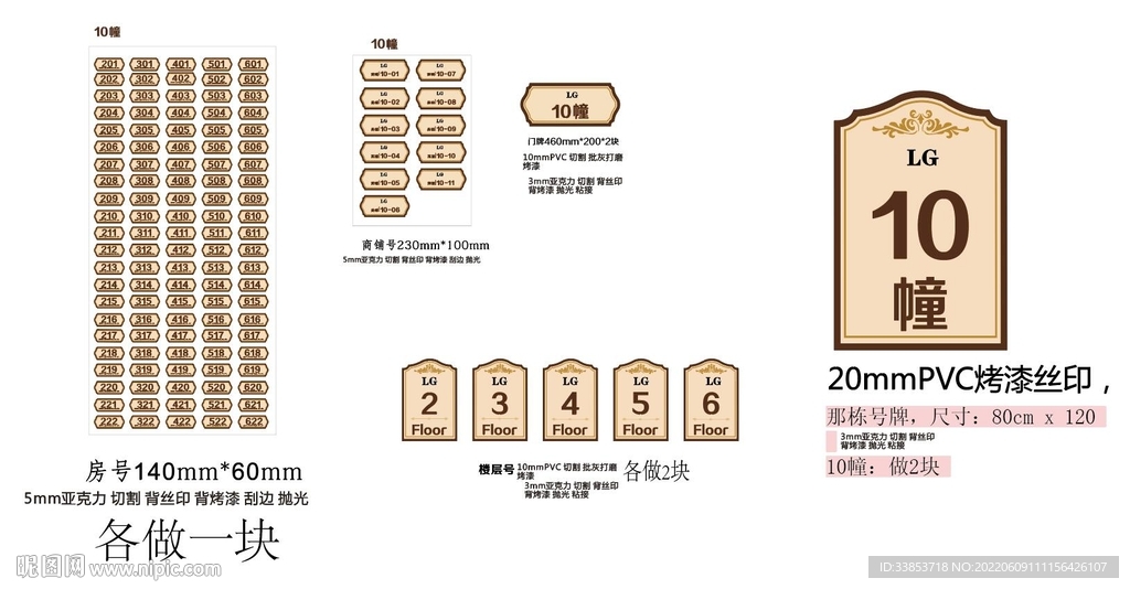 房号牌  楼层号