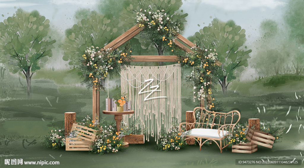 户外婚礼迎宾区