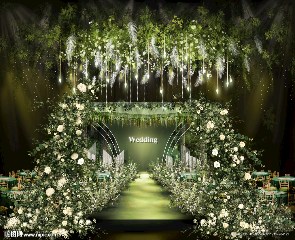 森林系绿色婚礼主题设计图__广告设计_广告设计_设计图库_昵图网nipic.com