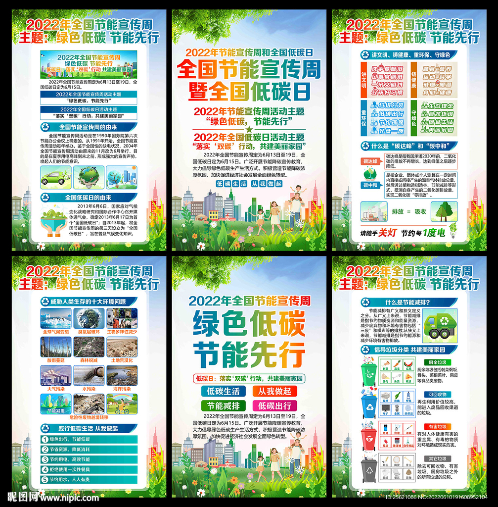 2022年节能宣传周低碳日展板