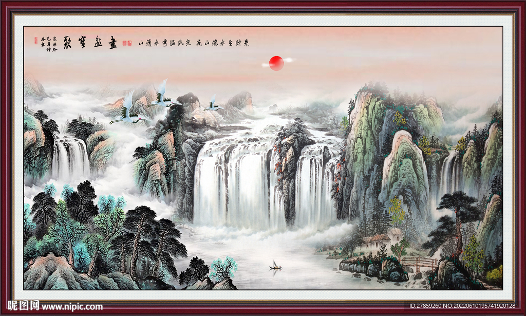 聚宝盆风水画