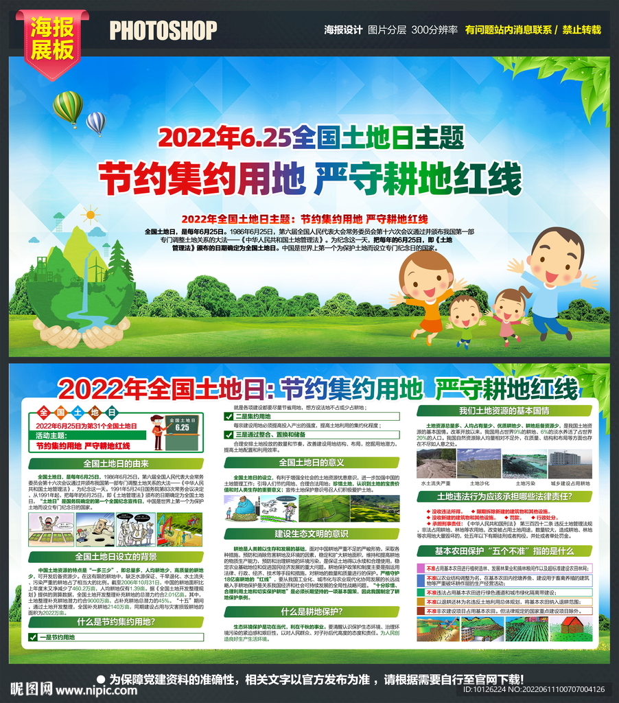 2022年全国土地日展板