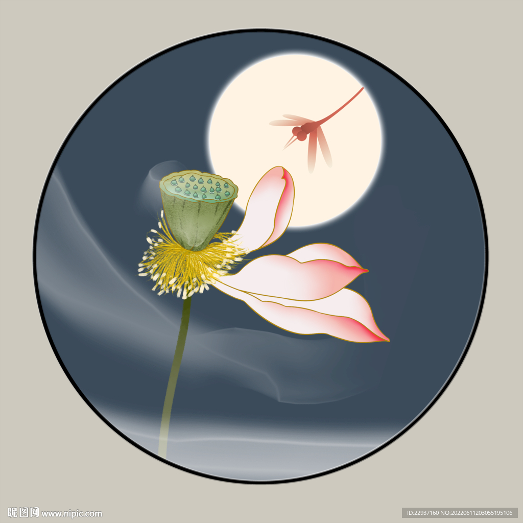 荷花装饰画
