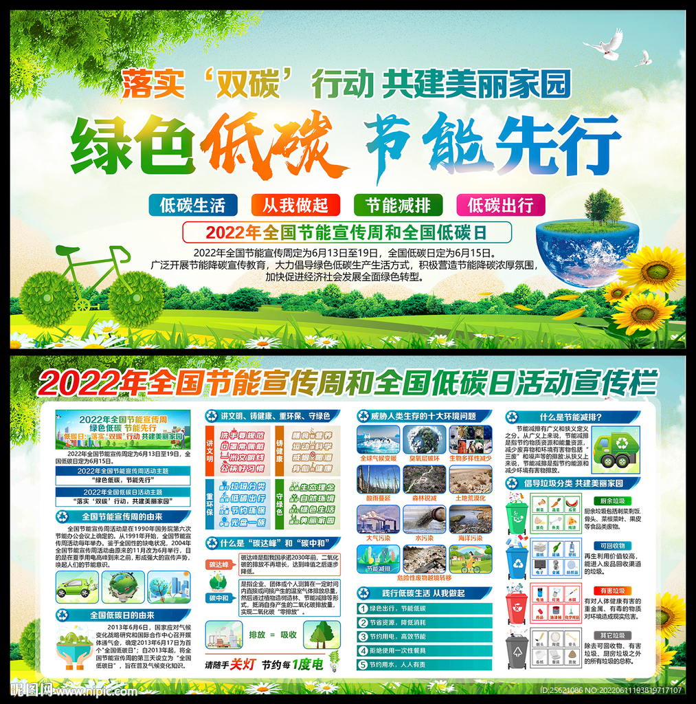 2022年全国低碳日展板宣传栏