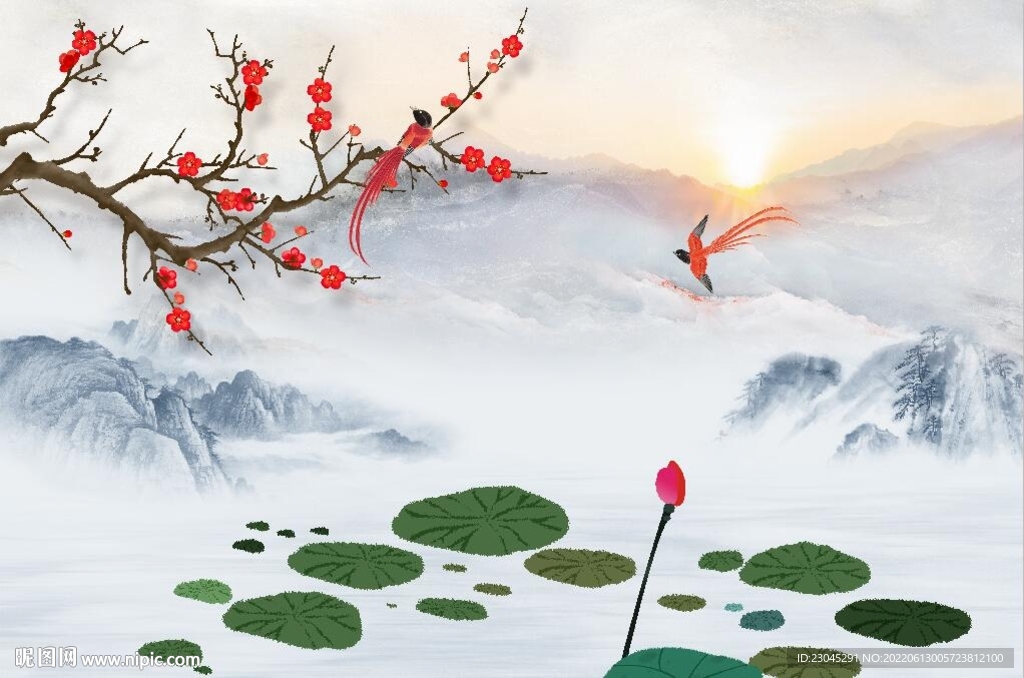 新中式背景墙