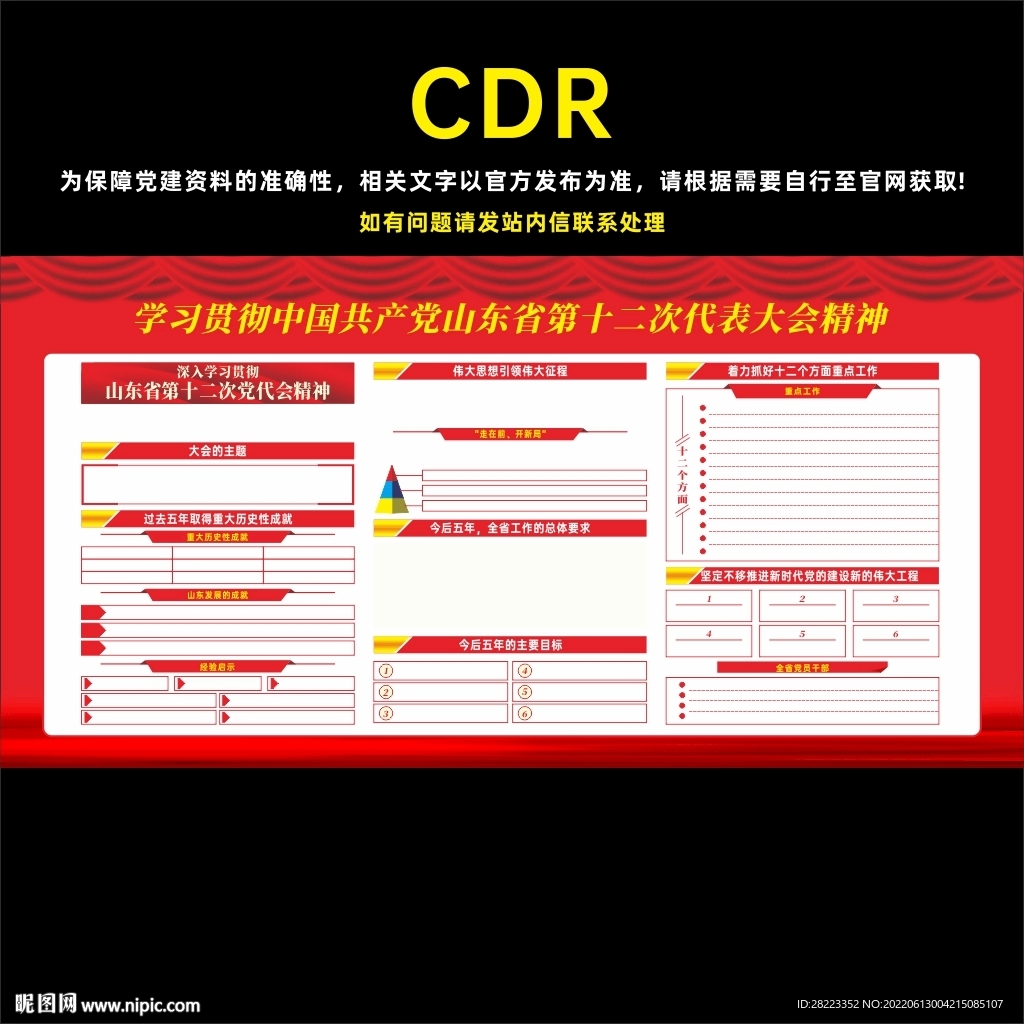 一图读山东省第十二次党代会