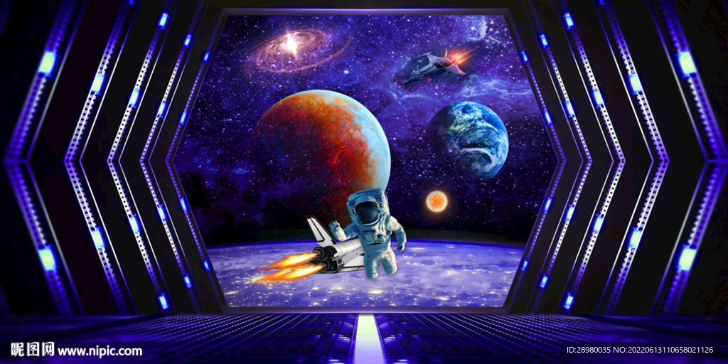 3D宇航员太空旅行