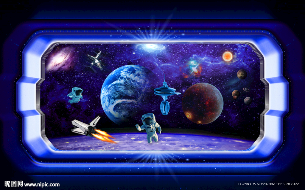 3d空间舱宇航员