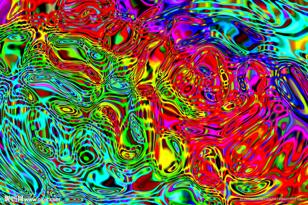 抽色彩色流体装饰画