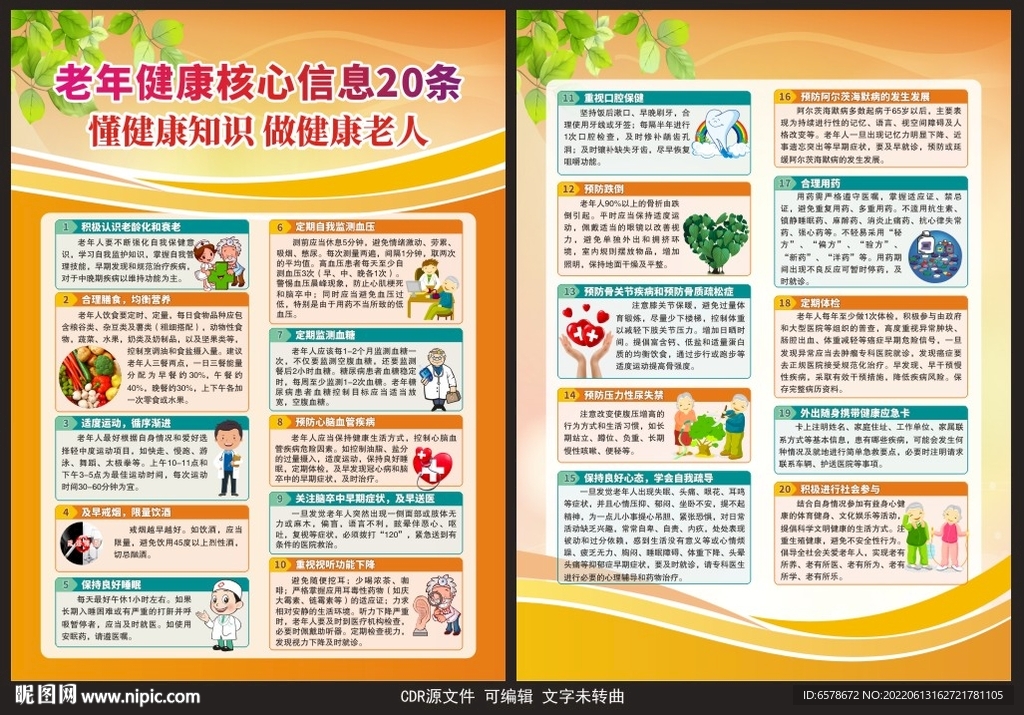 老年健康宣传单