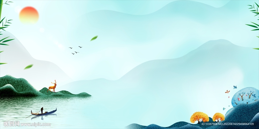 水墨山水印象背景
