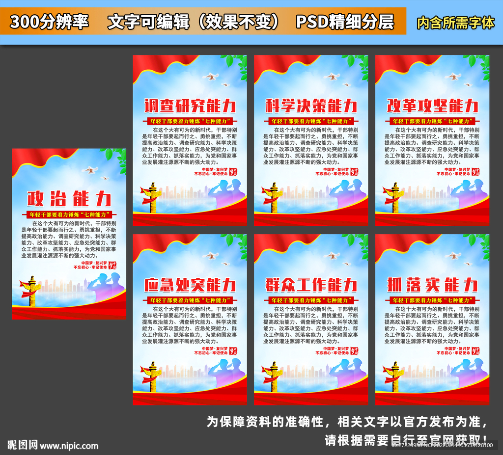 党员干部七种能力展板