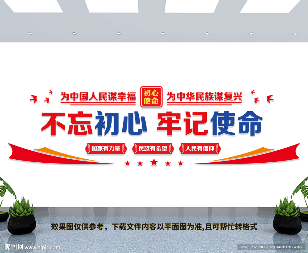 不忘初心文化墙