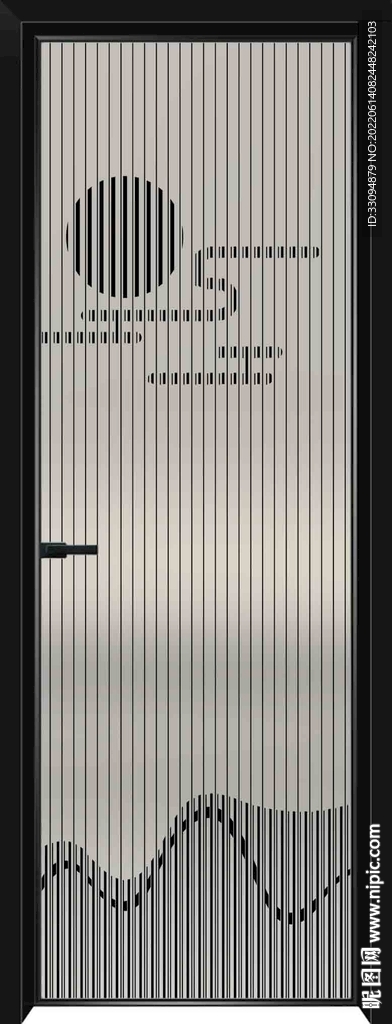 高清分层透明底平开门打印图