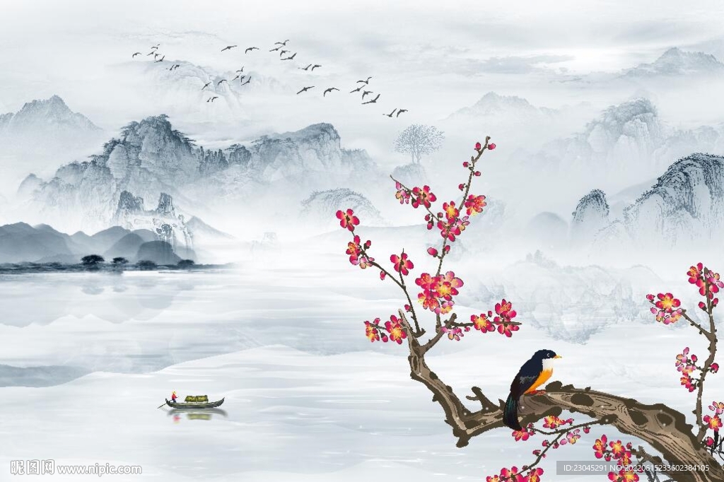 新中式背景墙