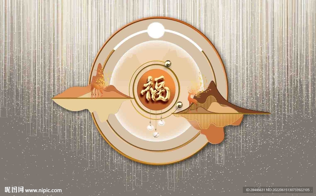 新中式背景墙 