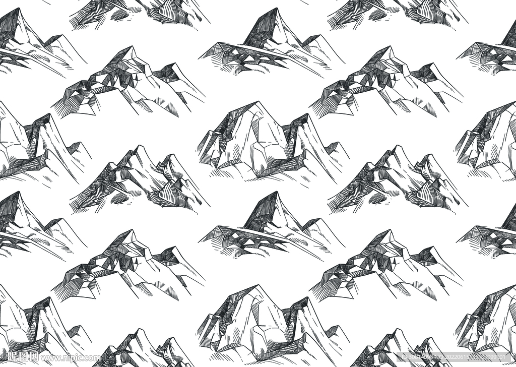 雪山矢量图