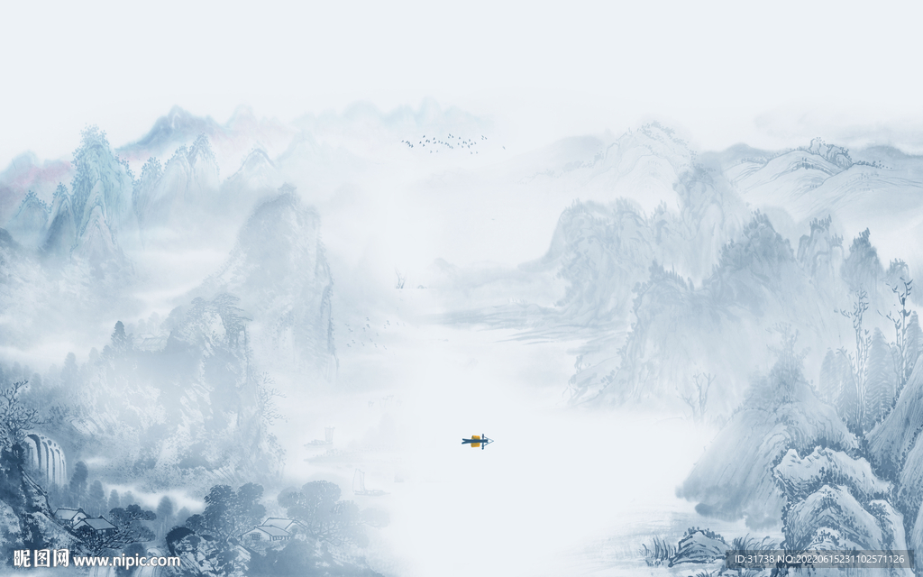 简约意境山水背景墙