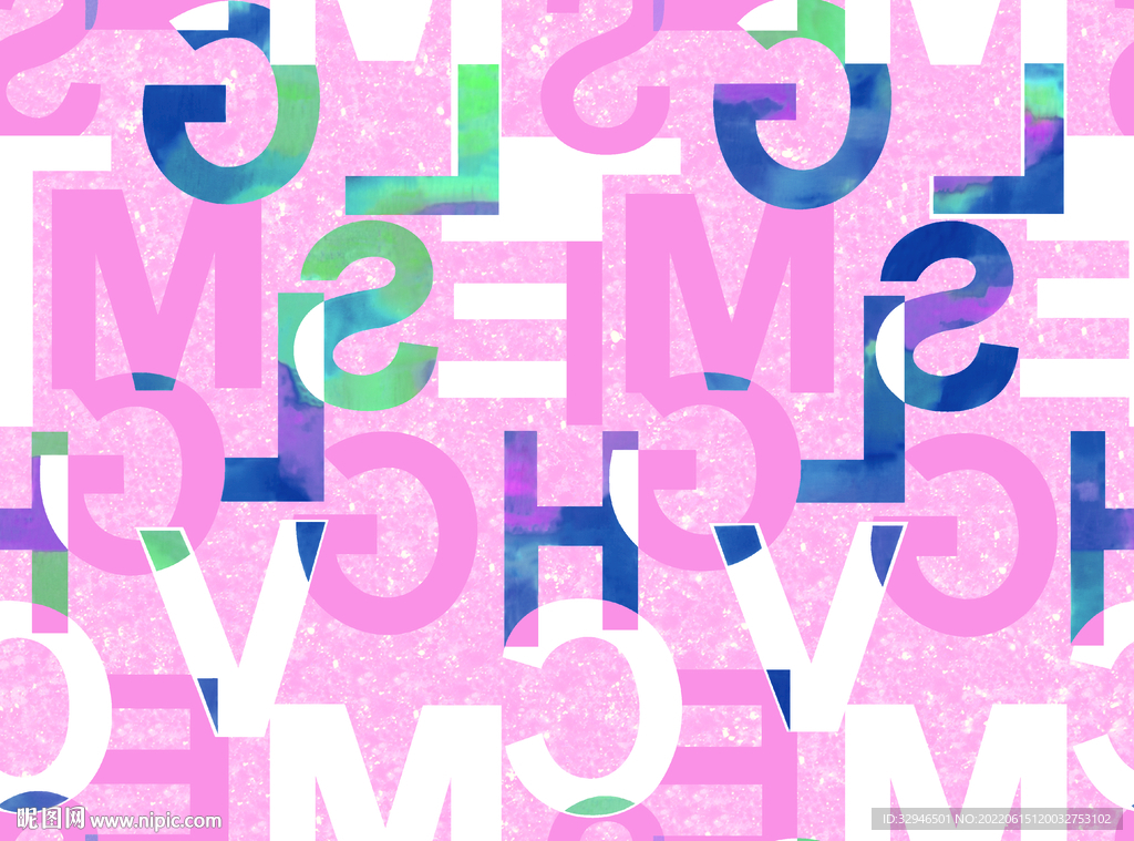 字母 扎染