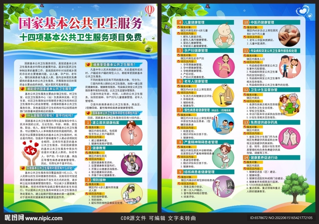 基本公共卫生服务宣传单