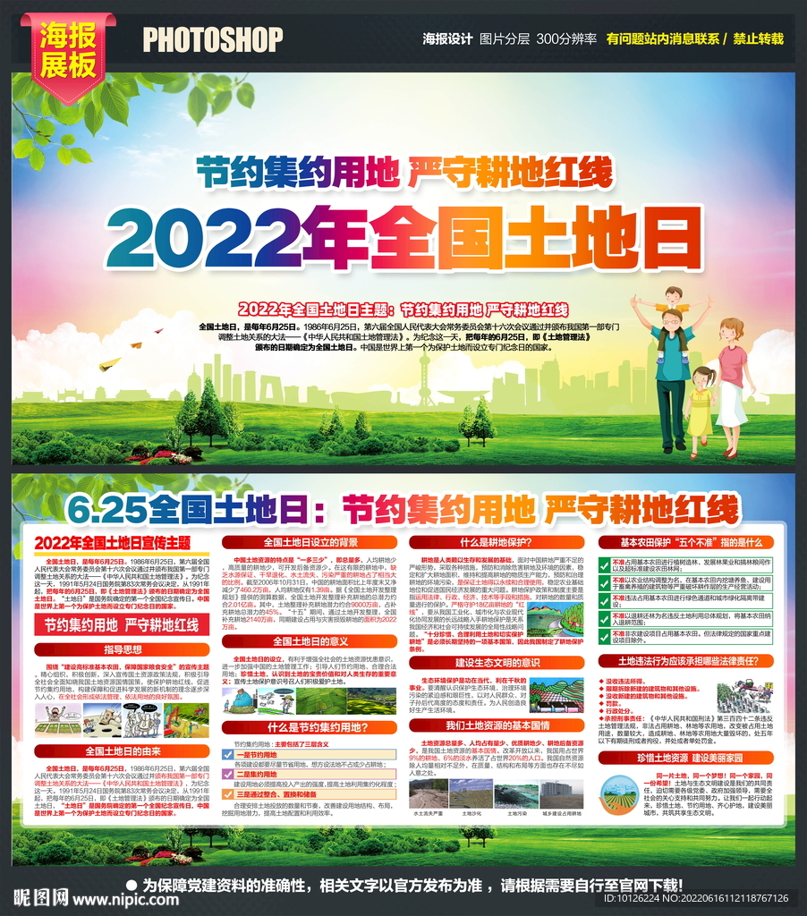 2022年全国土地日展板