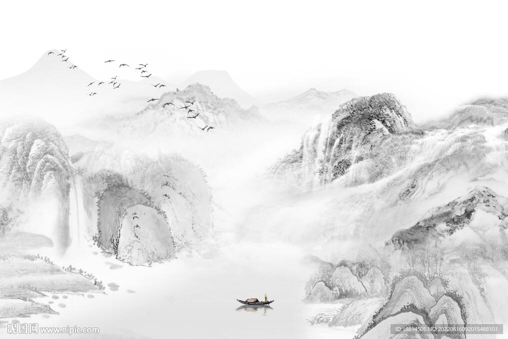 简约山水背景墙