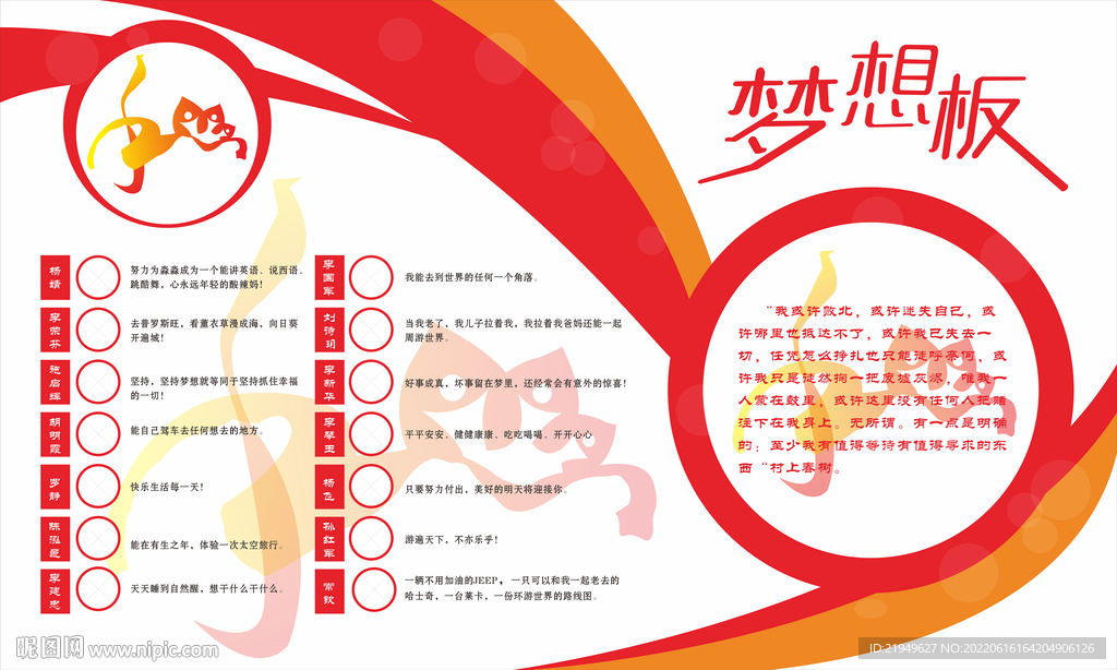 梦想板员工介绍墙